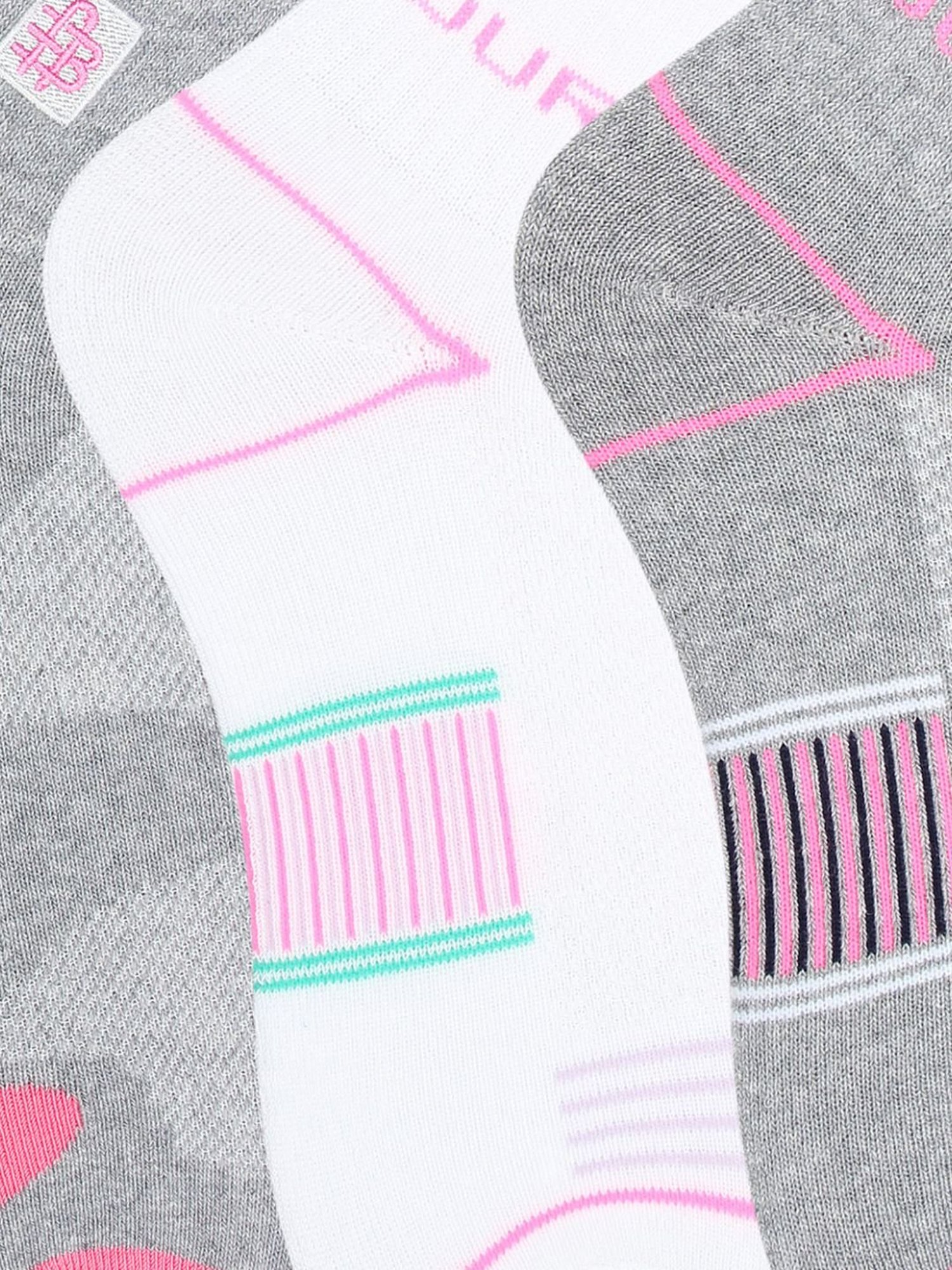 Bonjour Grey & White Cotton Socks - Pack Of 3