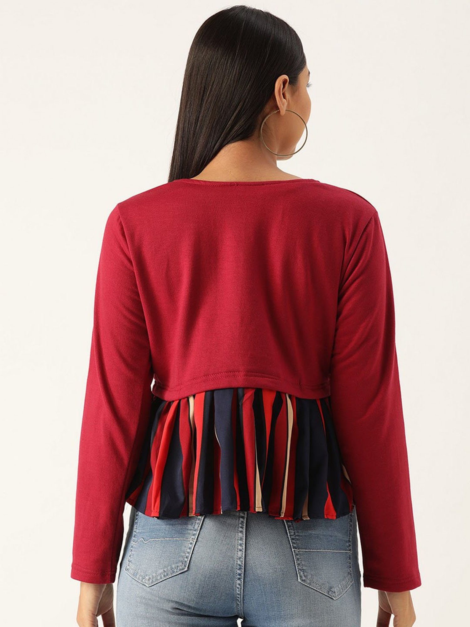 Belle Fille Maroon Full Sleeves Sweatshirt