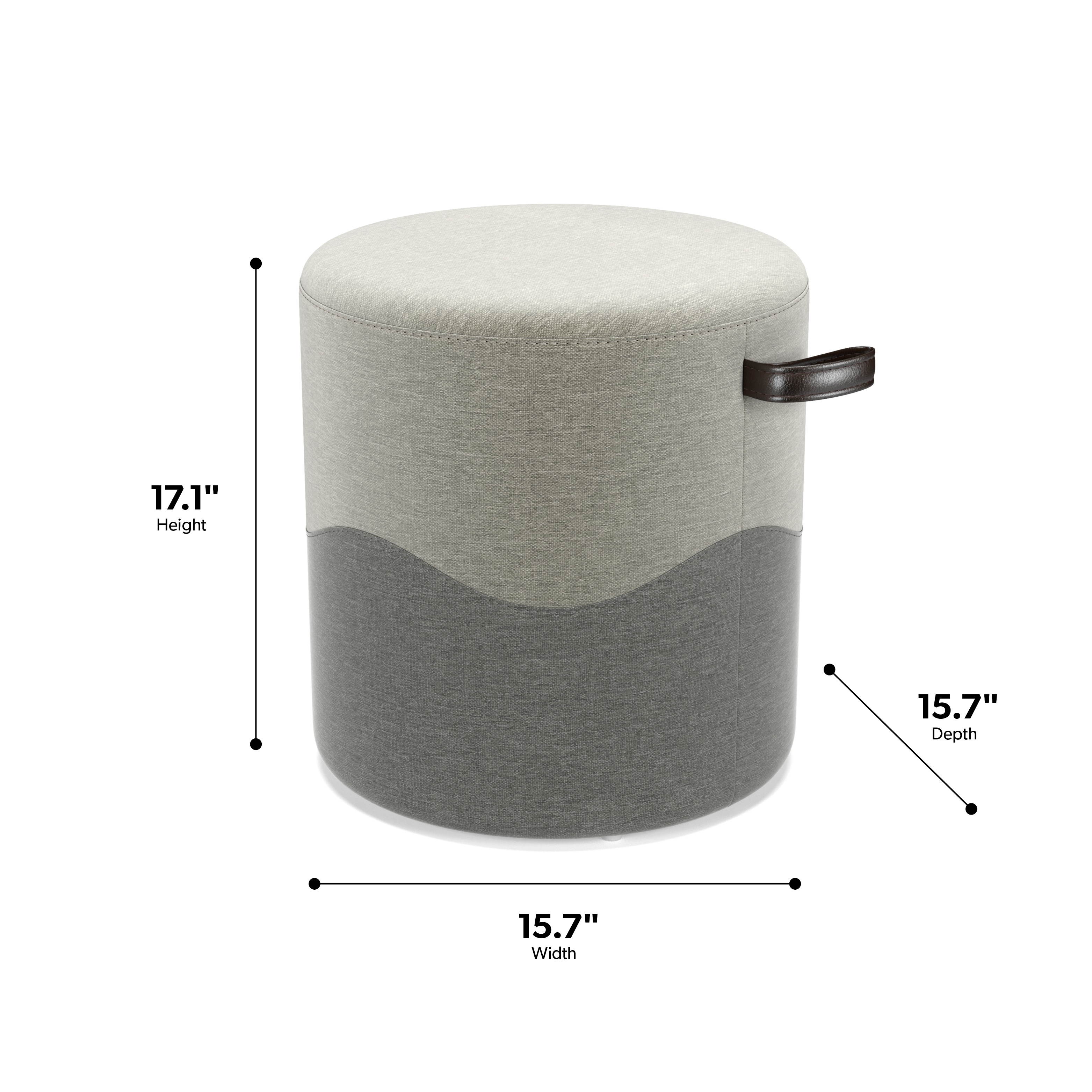 HON Basyx Cumulus Pouf Ottoman, Fabric Upholstered Office Stool, in Dual Tone Grey (BSX611YVA19)