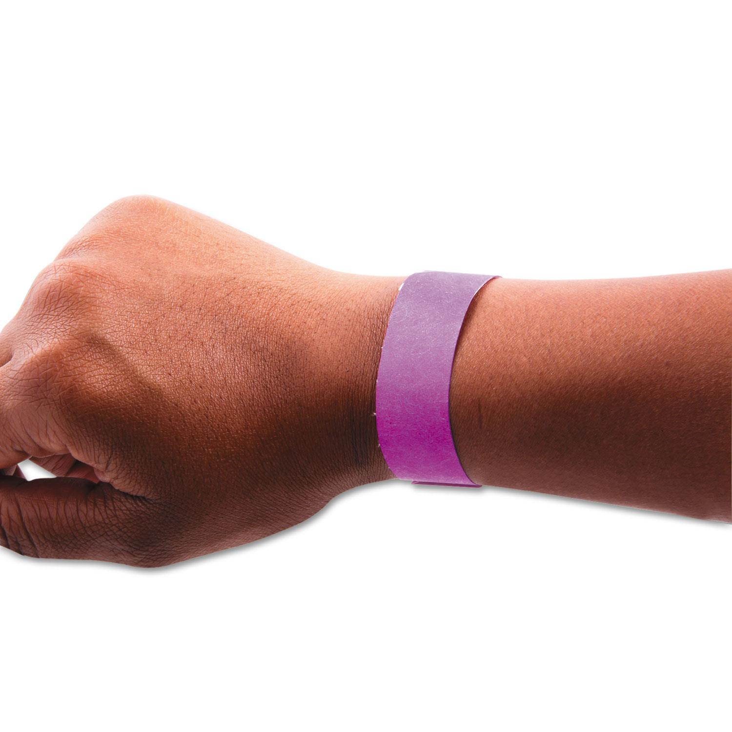 Baumgartens BAU85014 SICURIX Wristpass Security Wristbands, 3/4" x 10", Purple, 100/Pack, 1 Pack