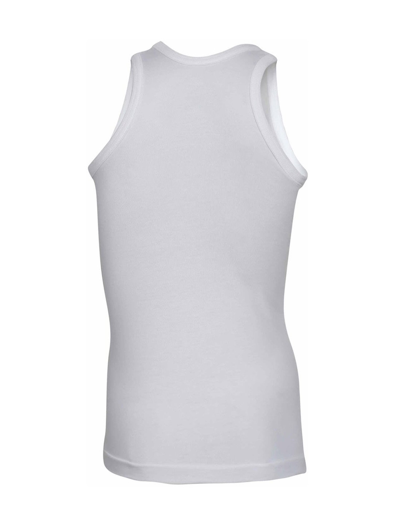 Jockey Kids White Cotton Vests - Pack of 2