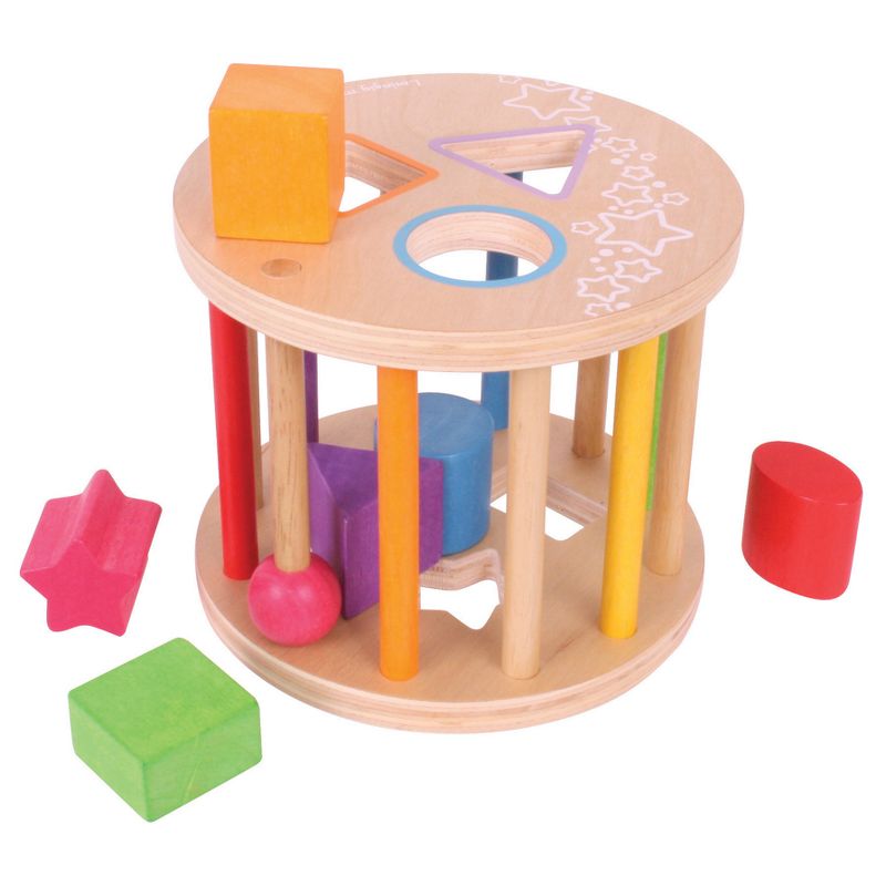 Bigjigs Toys First Rolling Shape Sorter Wooden Developmental Toy (7pc)