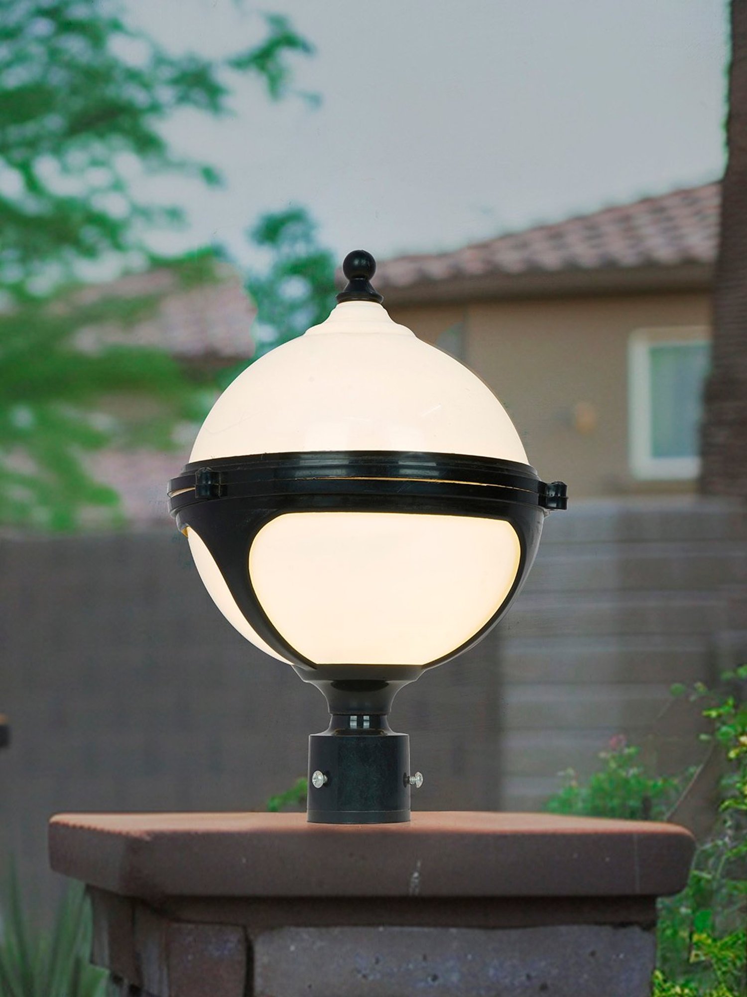 FOS LIGHTING Durable & Easy Care Black Acrylic Globe Gate Light