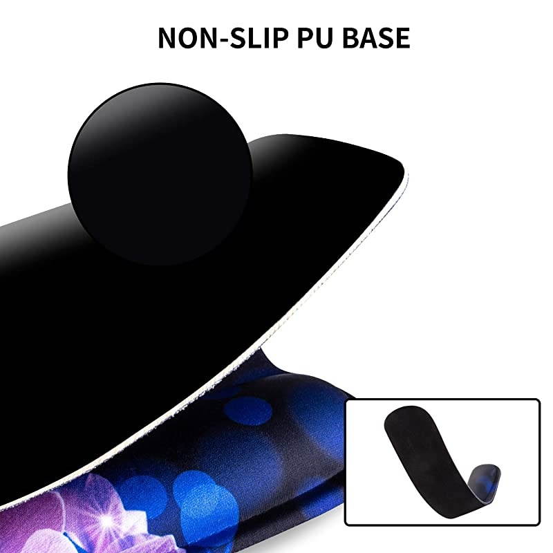 Keyboard Wrist Rest Pad and Mouse Wrist Rest Support Mouse Pad Set,Durable & Comfortable & Lightweight for Easy Typing & Pain Relief-Ergonomic Support (Phalaenopsis)