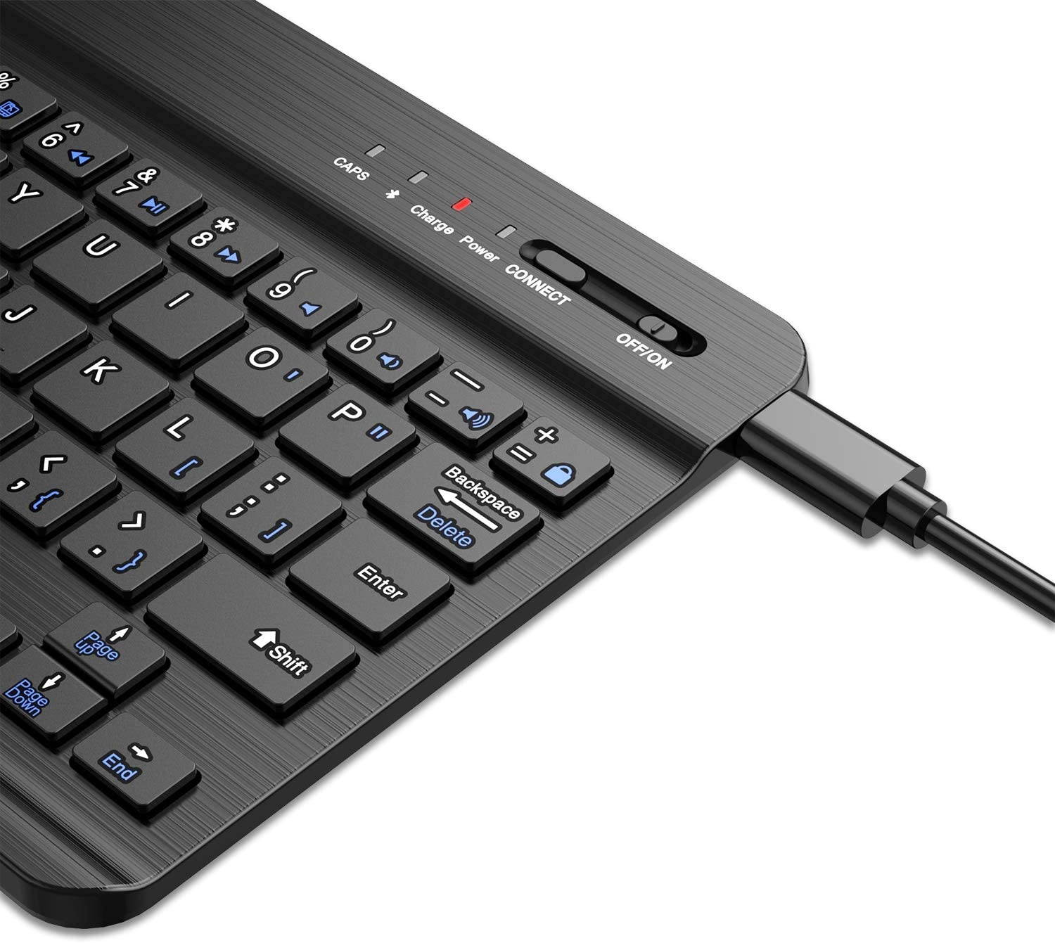 Fintie Ultrathin (4mm) Wireless Bluetooth Keyboard for iOS (Apple iPad Mini 5/4, iPad Mini 1/2/3) Function Keys for iOS, 7-Inch Black