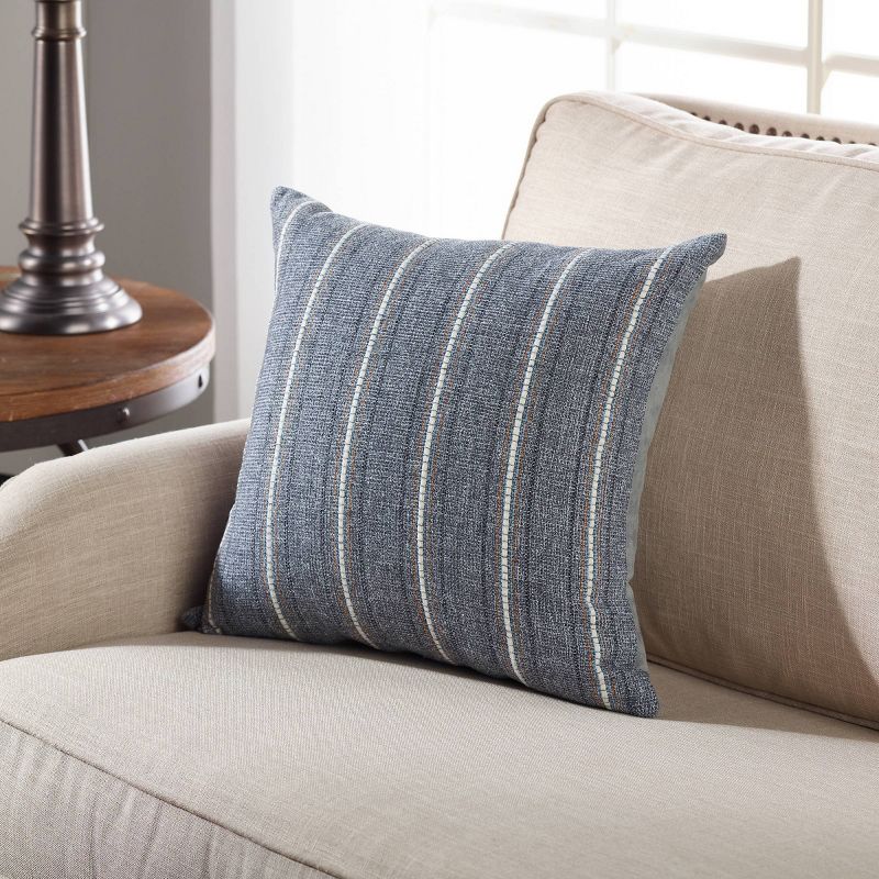18"x18" Davey Striped Square Throw Pillow Gray - Sure Fit