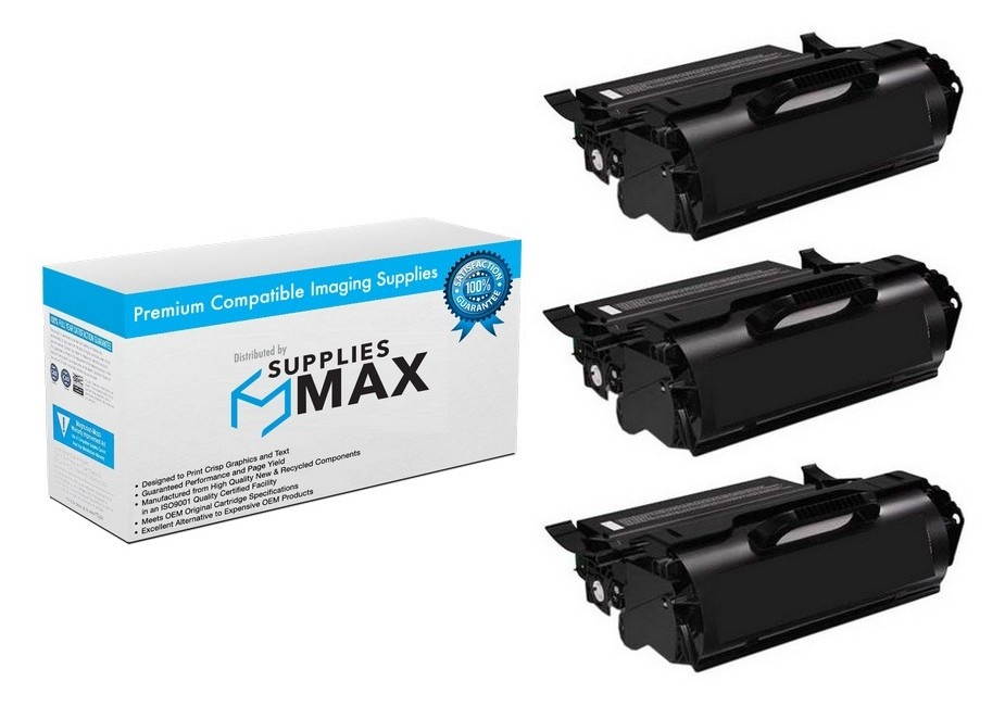 SuppliesMAX Compatible Replacement for IBM InfoPrint 1650MFP High Yield Toner Cartridge (3/PK-32000 Page Yield) (39V0545_3PK)