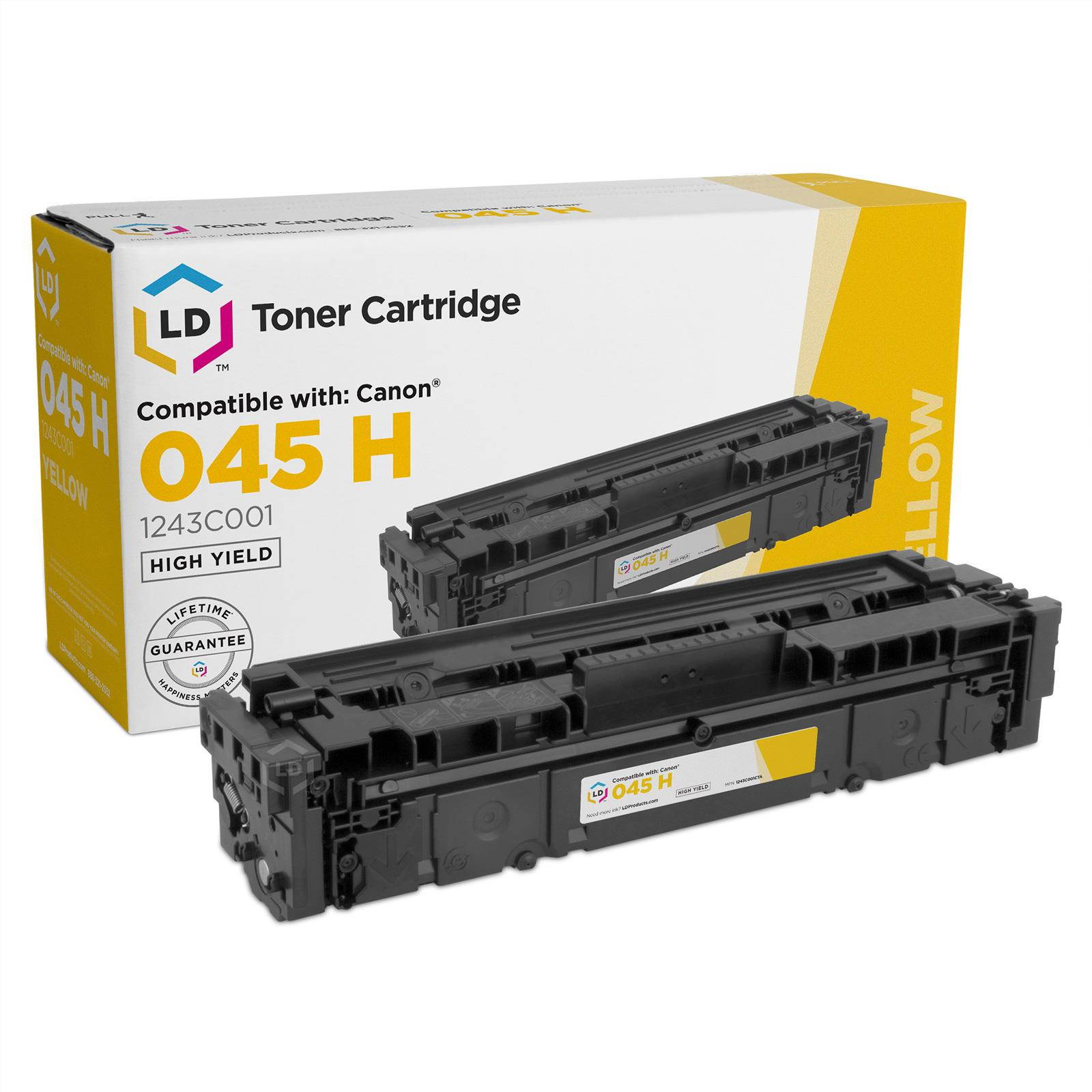 LD Compatible Replacements for Canon 045H Set of 3 High Yield Toner Cartridges: 1245C001 Cyan, 1244C001 Magenta & 1243C001 Yellow for use in ImageCLASS MF634Cdw, MF632Cdw, LBP612cdw