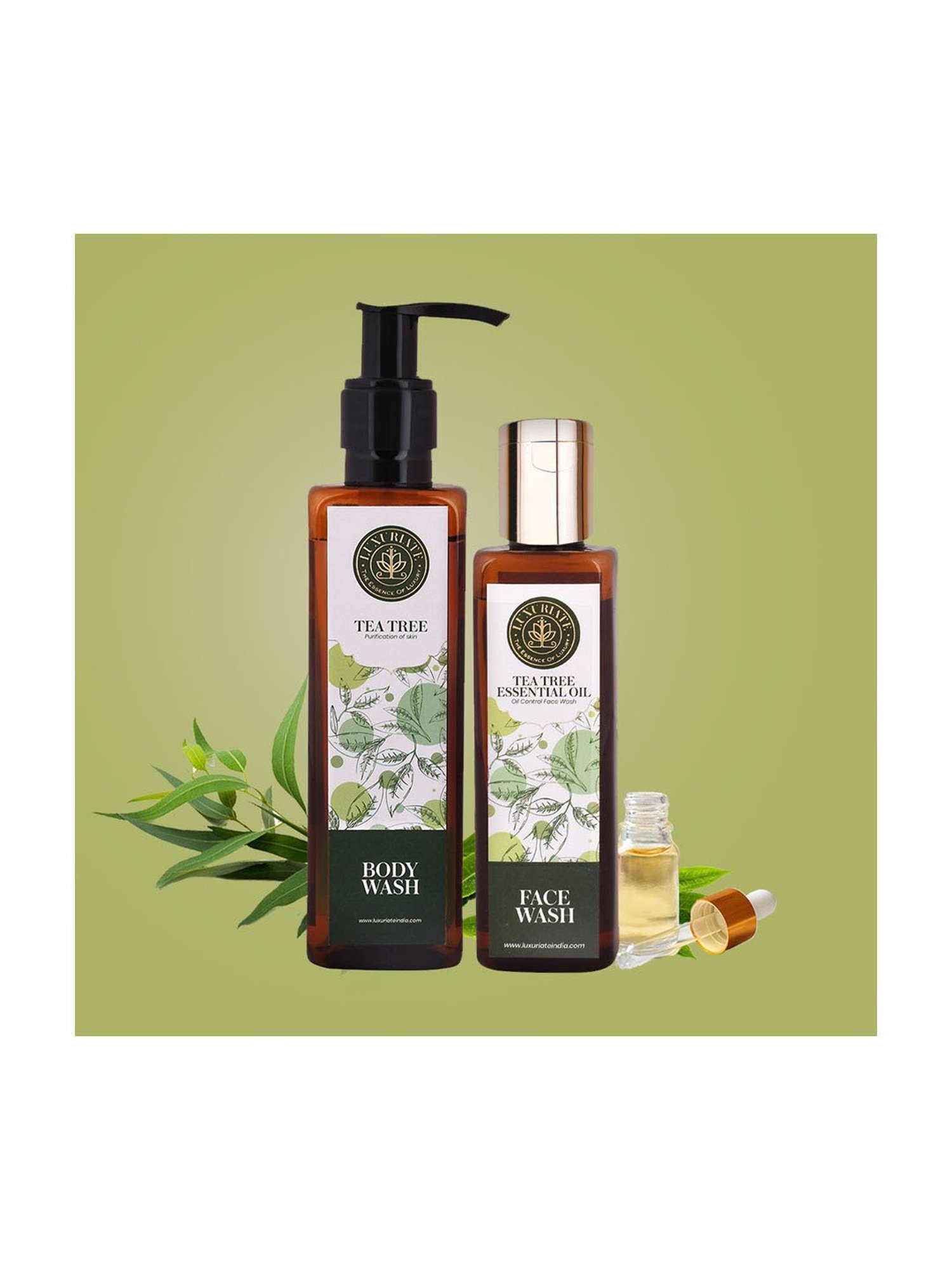 Luxuriate Tea Tree Body Wash and Tea Tree Face Wash Combo