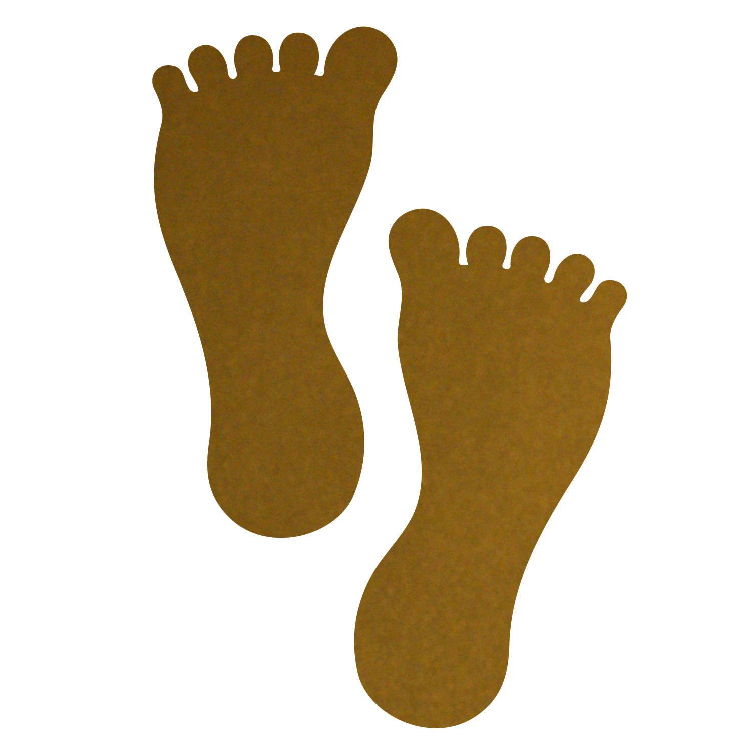 LiteMark 7 Inch White Barefoot Footprint Decals - Pack of 12 (6 Pairs)