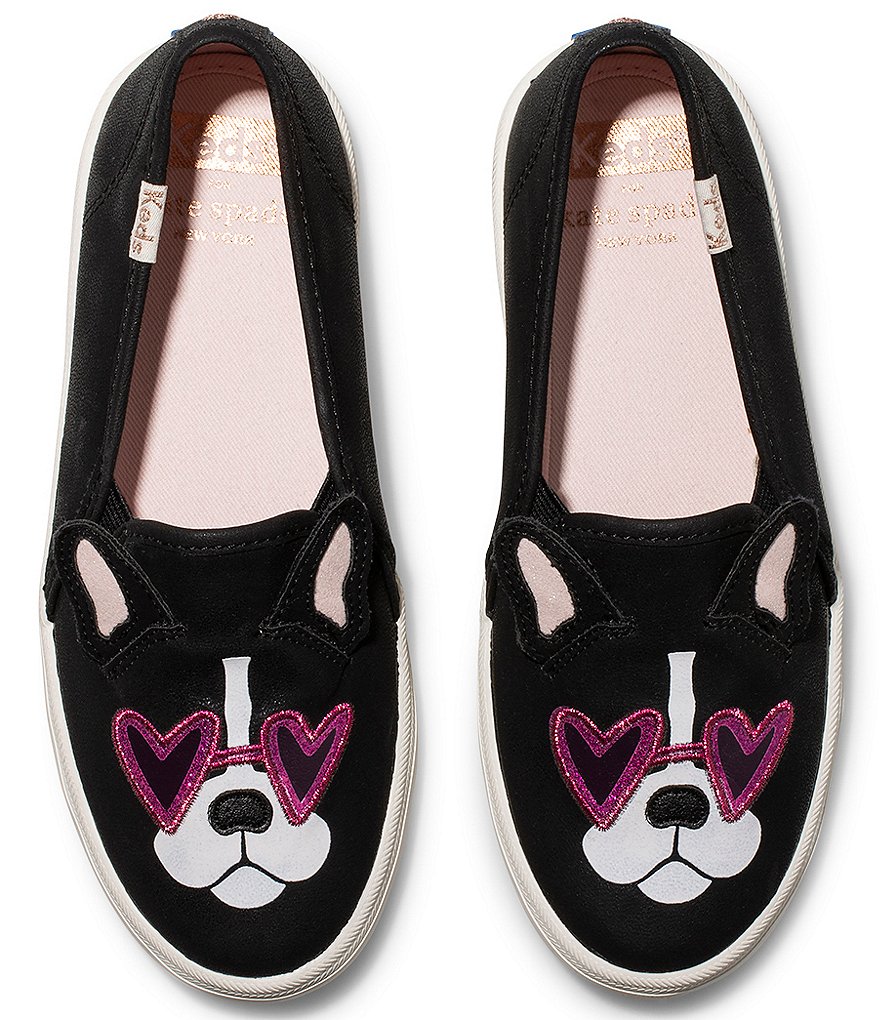 Keds Keds x kate spade new york Girls' Double Decker Leather Slip-On Sneakers (Toddler)