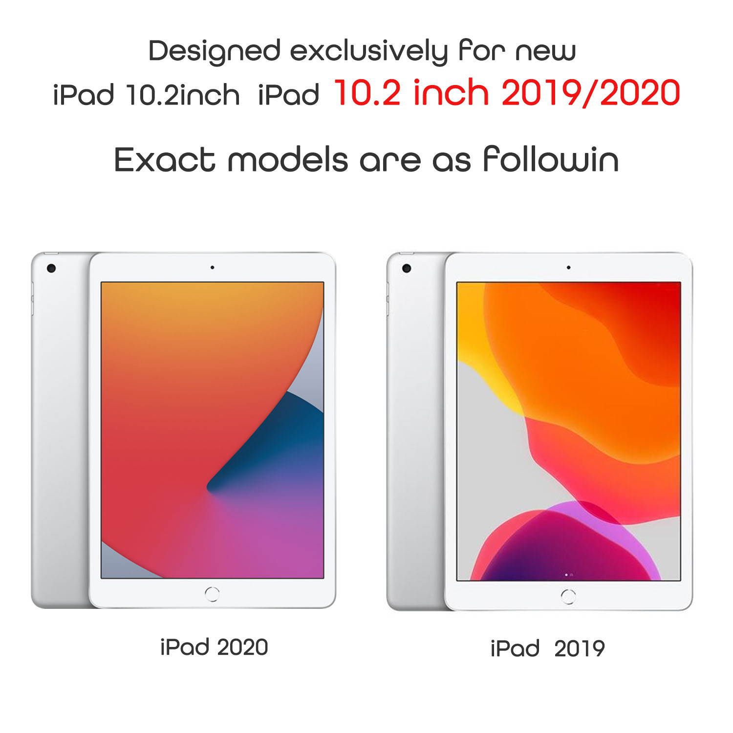 Donwell For Apple iPad 7th Gen/8th Gen 10.2 inch 2019/2020 Full-Body Protective Stand Tablet Leather Stand Case For Apple iPad 10.2" 2019, For Apple iPad 10.2" 2020 with Wireless Bluetooth Keyboard