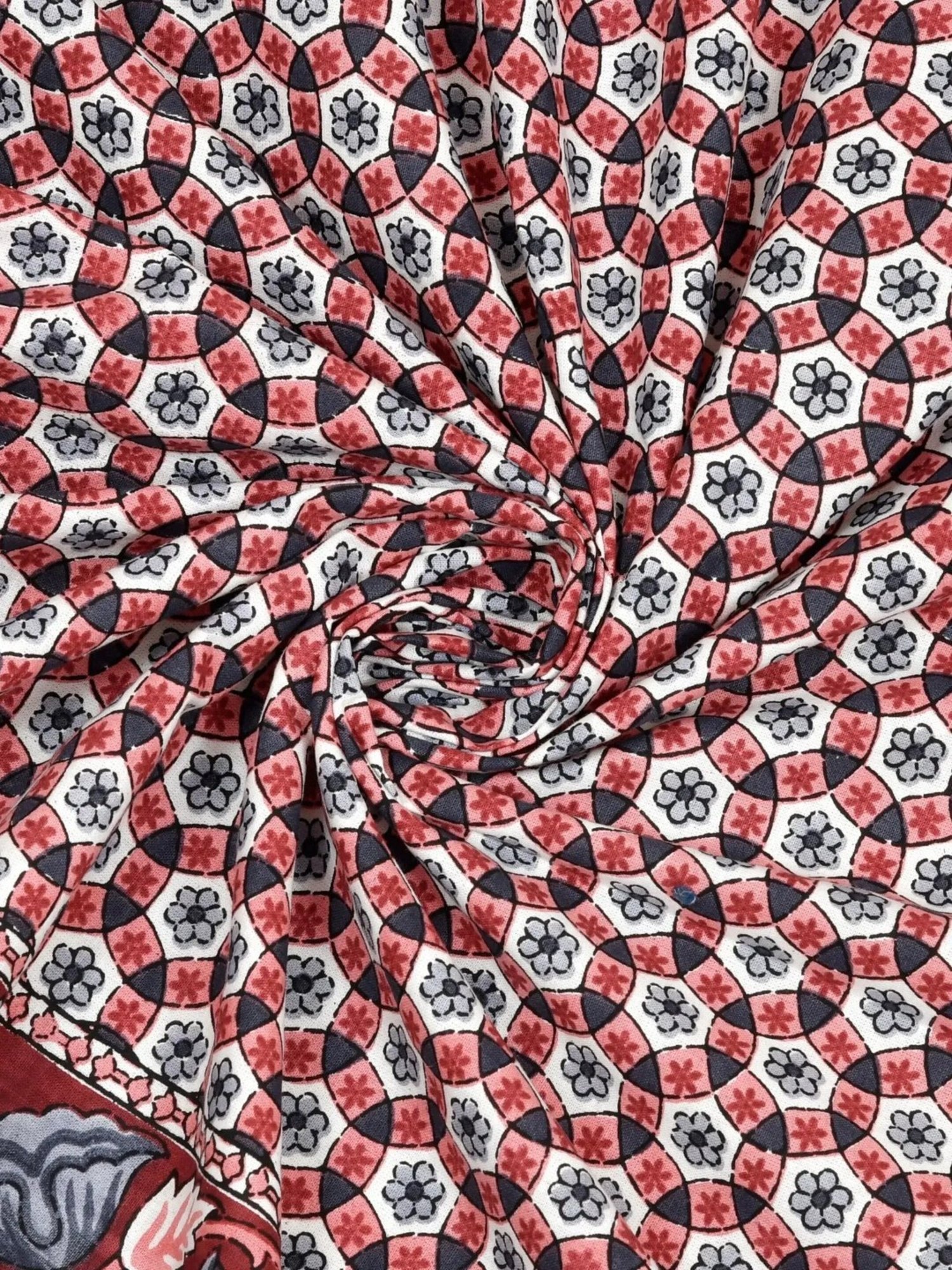 Living Roots Abstract Blue 300 TC Cotton Bedsheet with 2 Pillow Covers