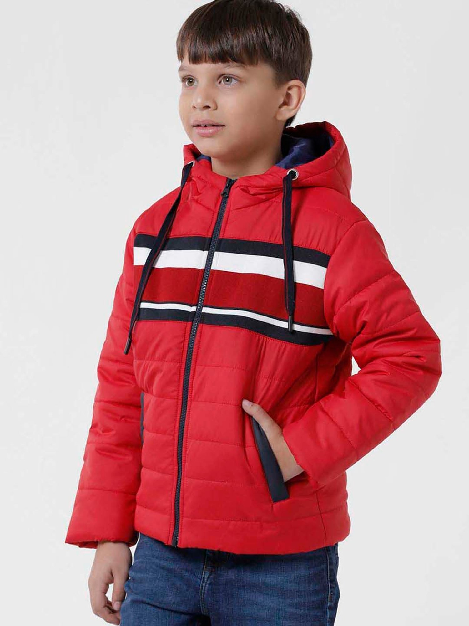 Kate & Oscar Kids Red Printed Full Sleeves Jacket