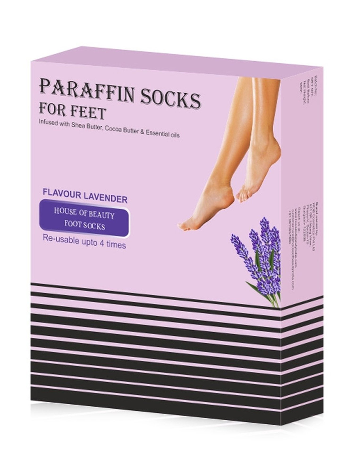 House of Beauty 4 Times Reusable Lavender Paraffin Foot Socks - 1 Pair - 235 gm