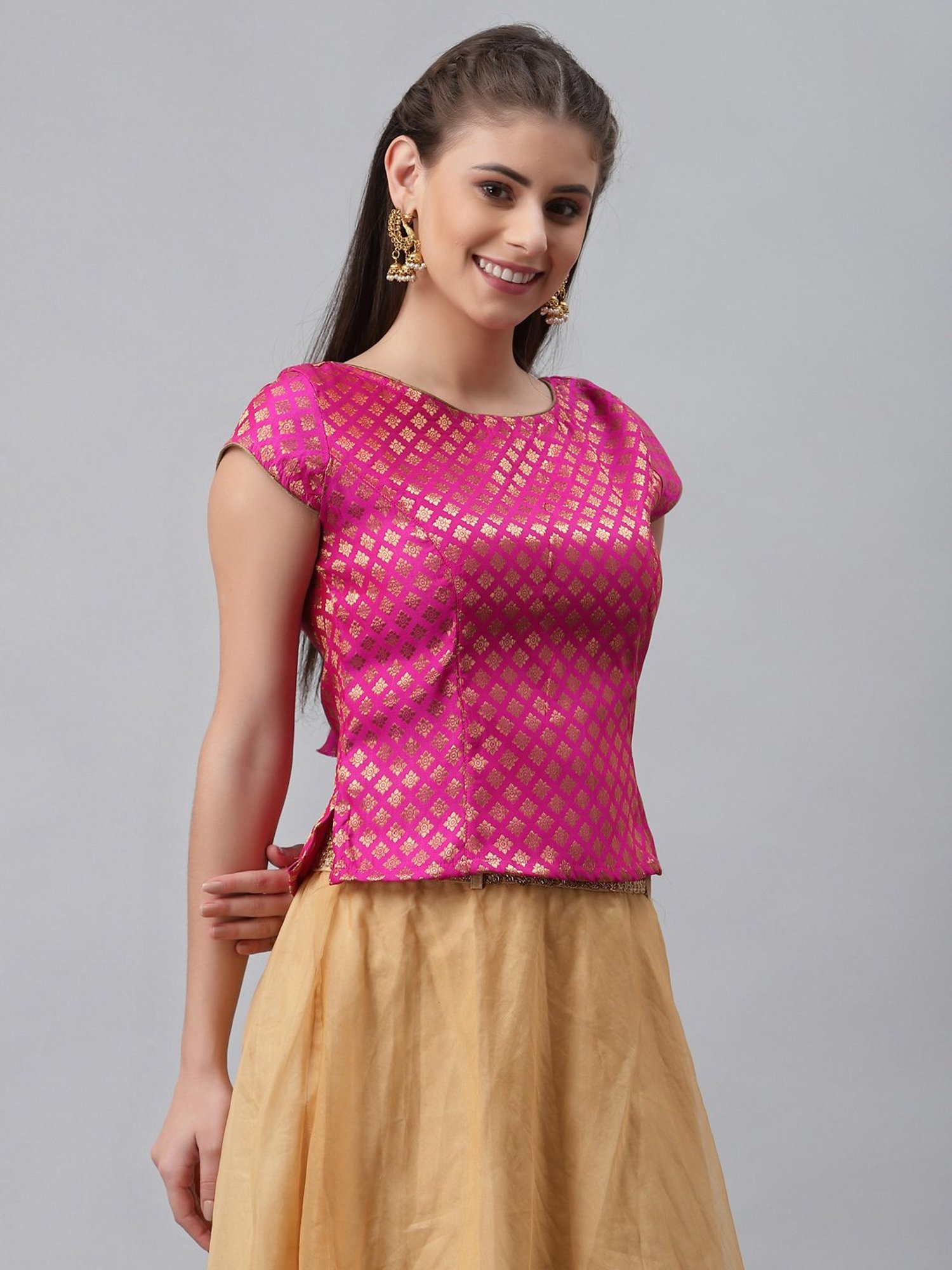 studiorasa Pink Printed Choli