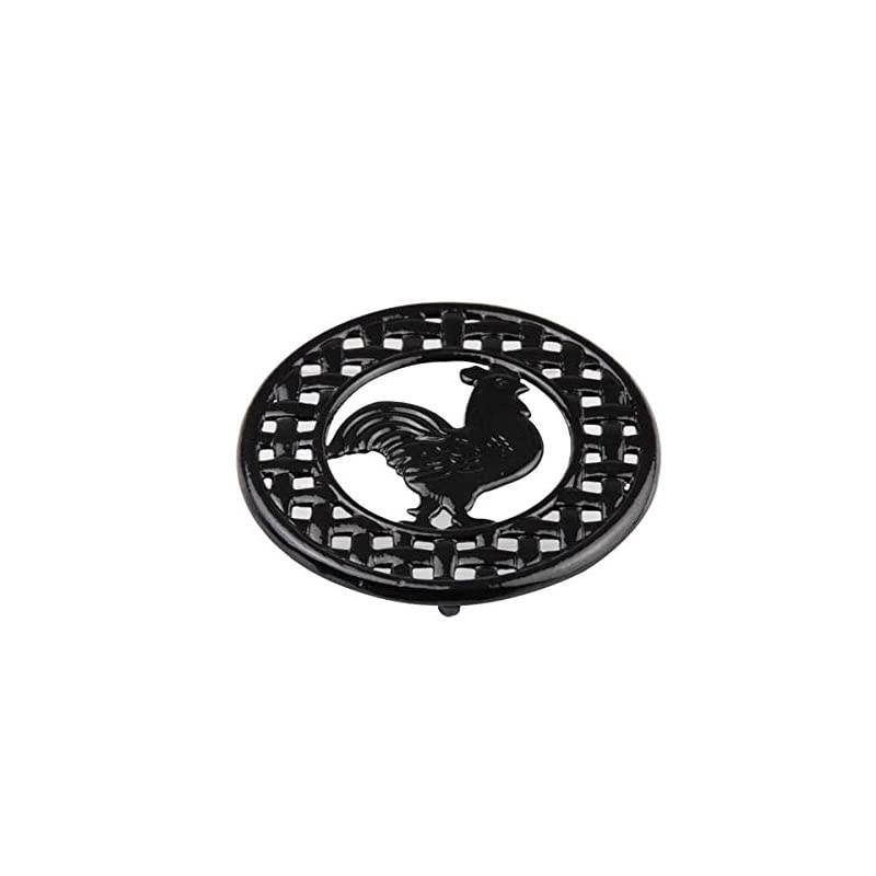 Cast Iron Rooster (Black) Trivet, 8" x 8" x .62"