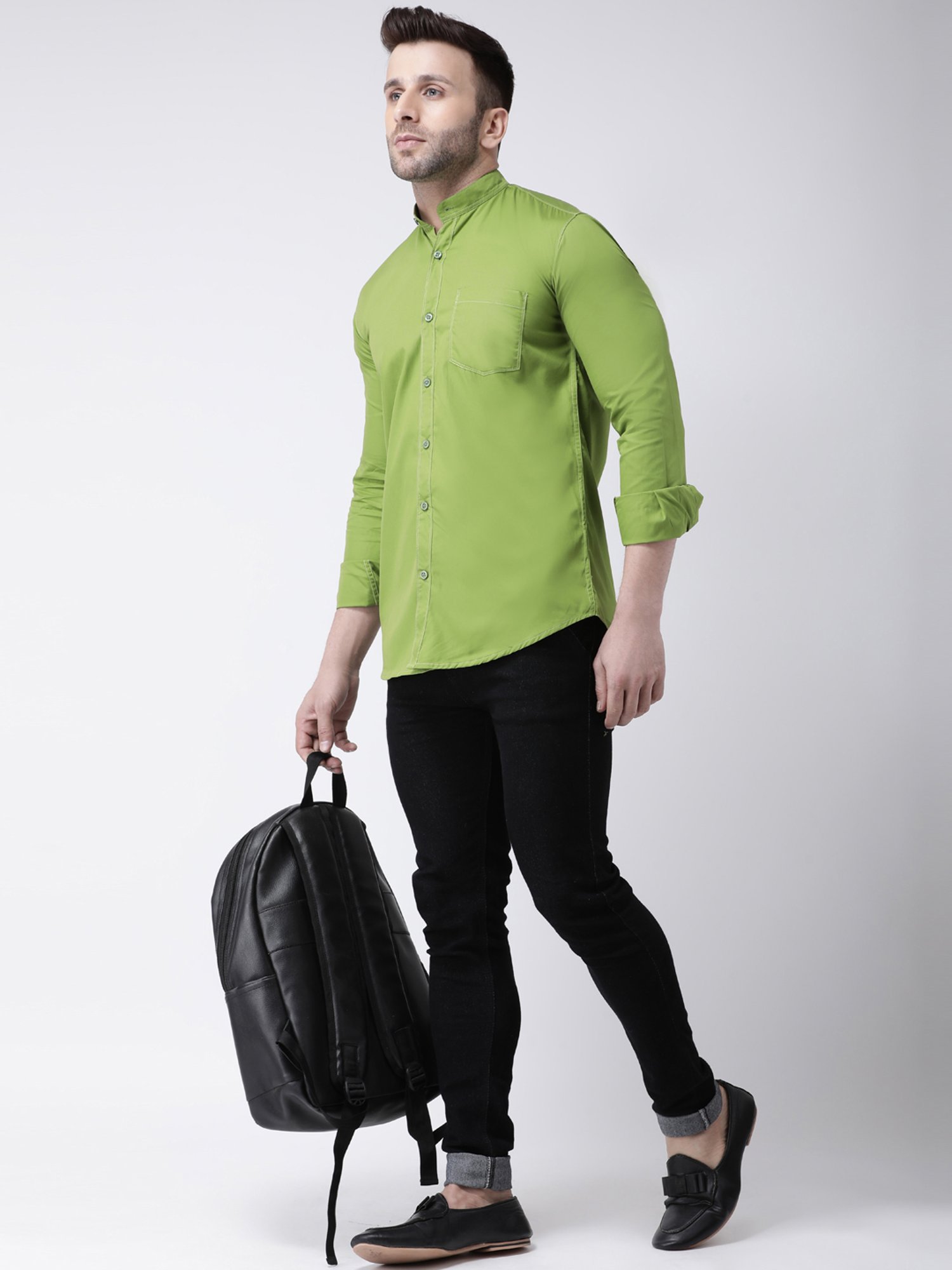 Hangup Plus Green Slim Fit Pure Cotton Shirt