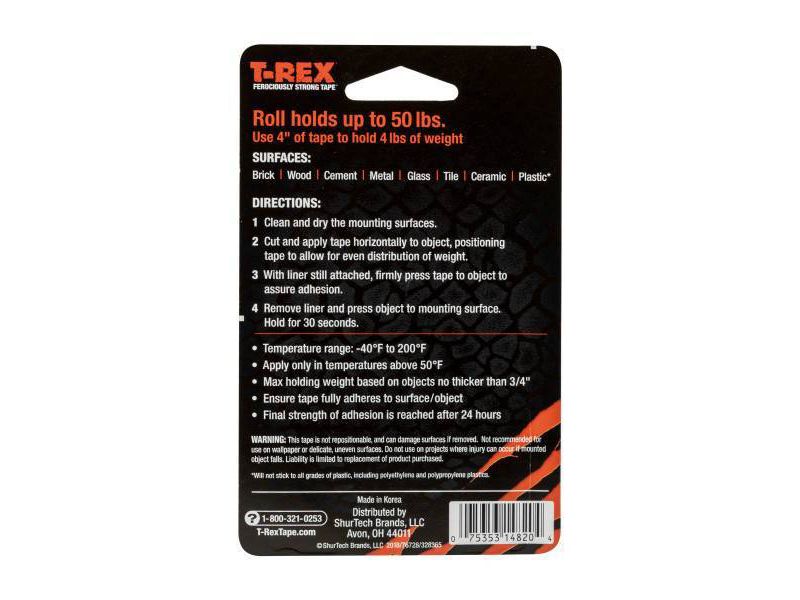 T-Rex 1'x60' Extreme Hold Mounting Tape Black