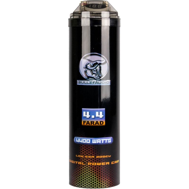 (2) BULLZ AUDIO 4400W 12V BCAP 4.4 Digital Car Power Farad Capacitors | BCAP4.4