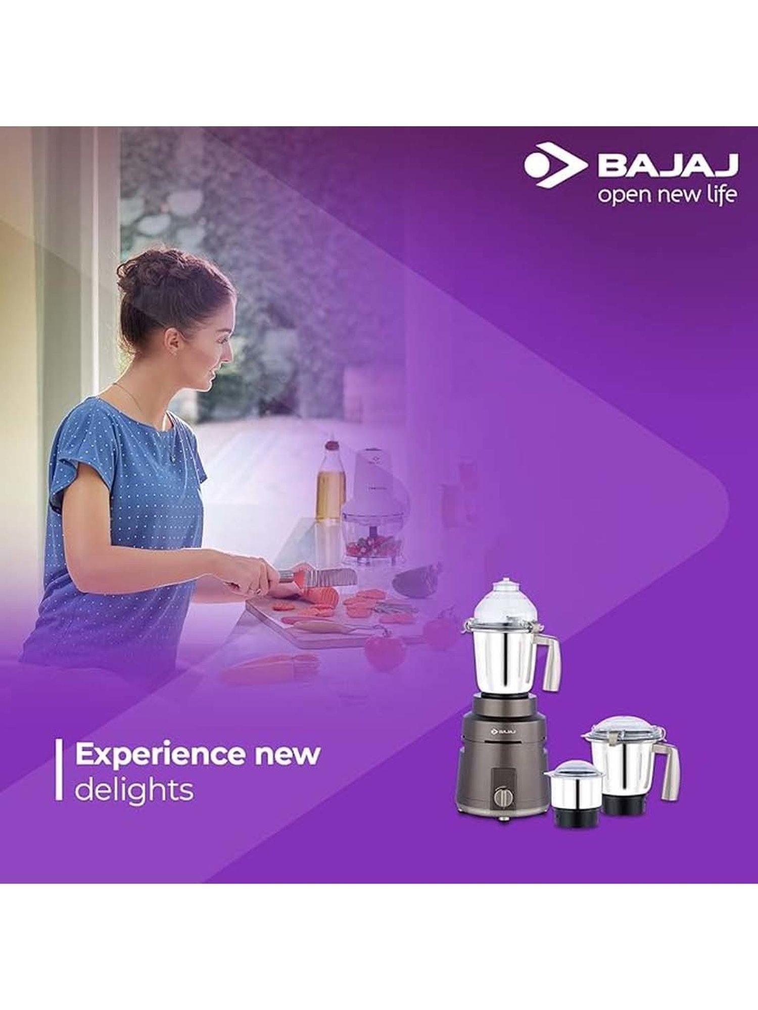 Bajaj 1000W Herculo Mixer Grinder with 3 Jars