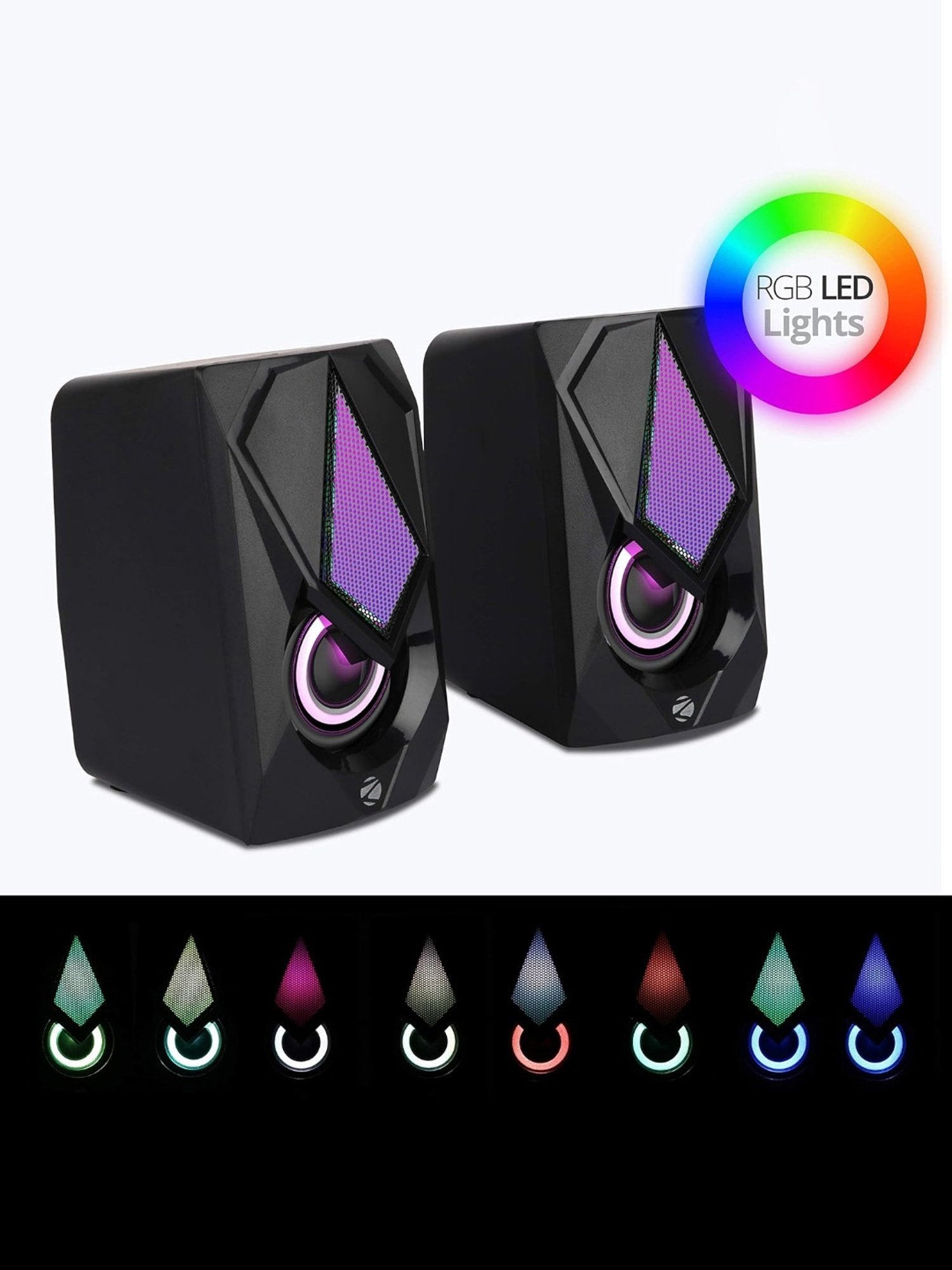 Zebronics Zeb-Warrior II 2.0 Channel 10W Speaker with RGB LED Lights (Black)