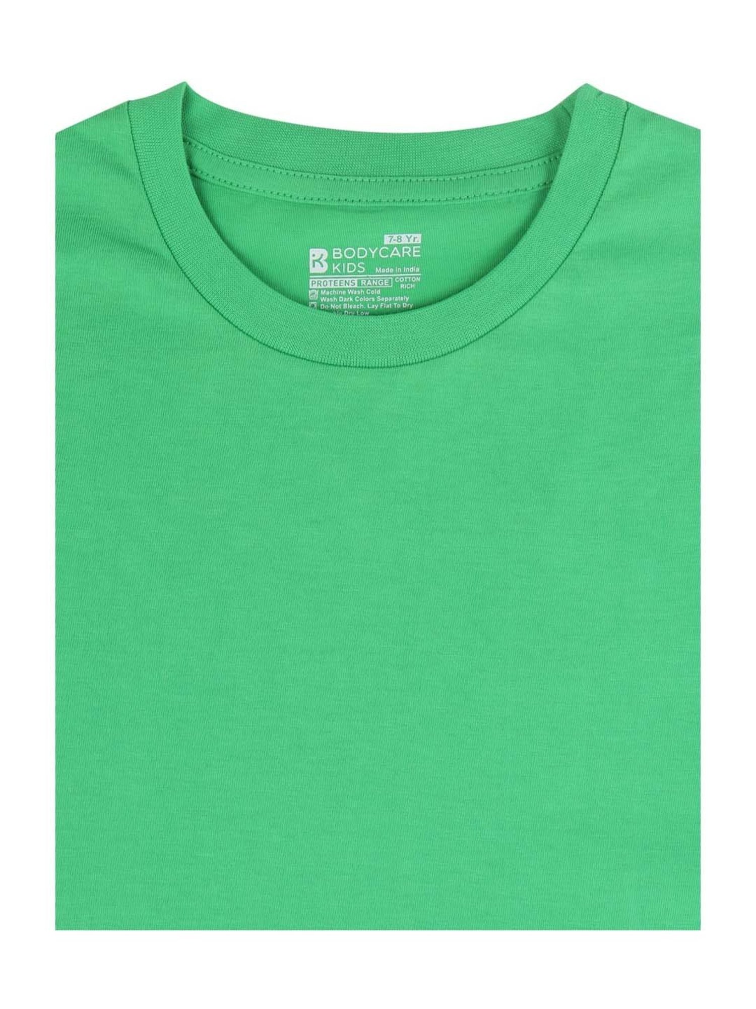 Proteens Boys Green Cotton Ragular Fit T-Shirt