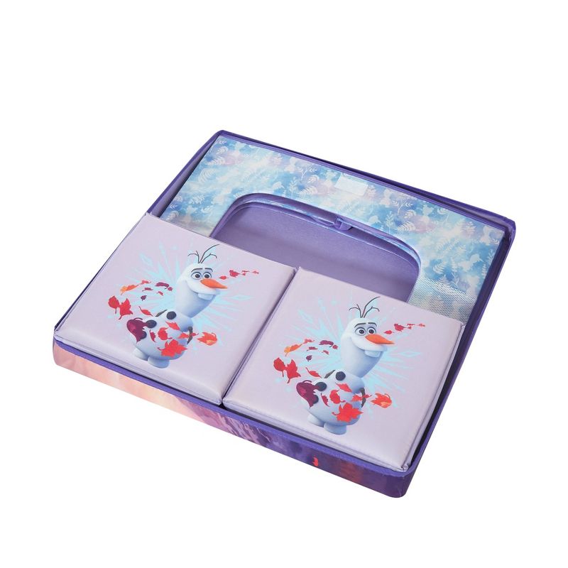 3pc Frozen Collapsible Set with Storage Table and 2 Ottomans