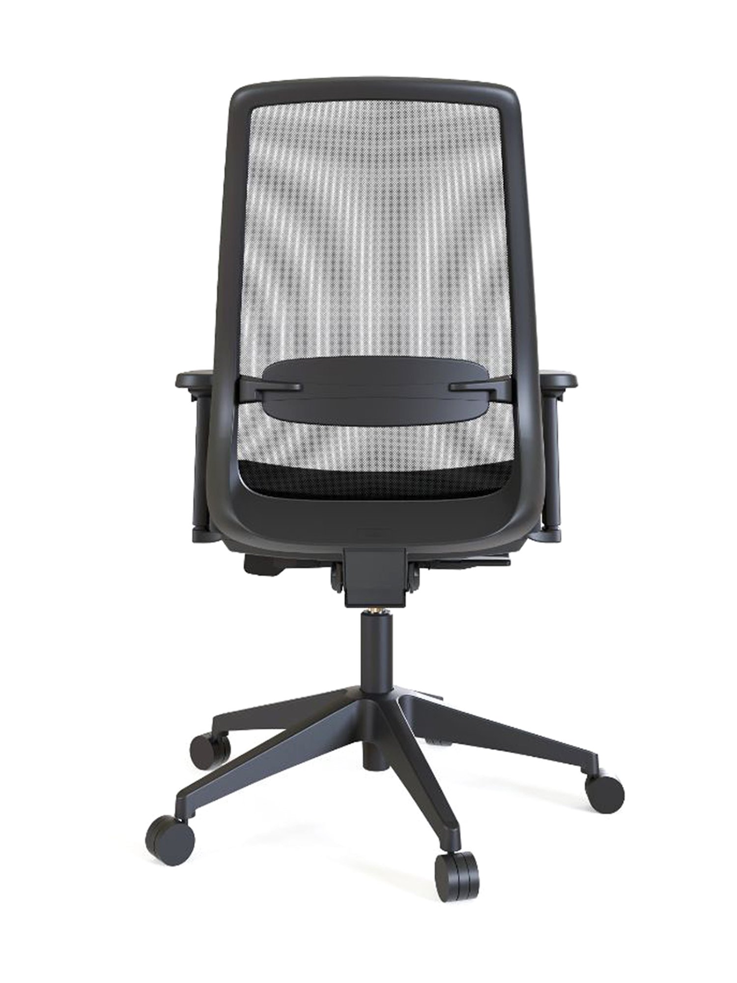 HNI India Fluence Black PU Foam Moveable Armrest Office Desk Chair