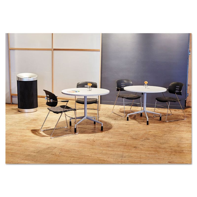 Safco At-Your-Disposal Vertex Receptacle Round Polyethylene 38gal Black/Chrome 9799BL