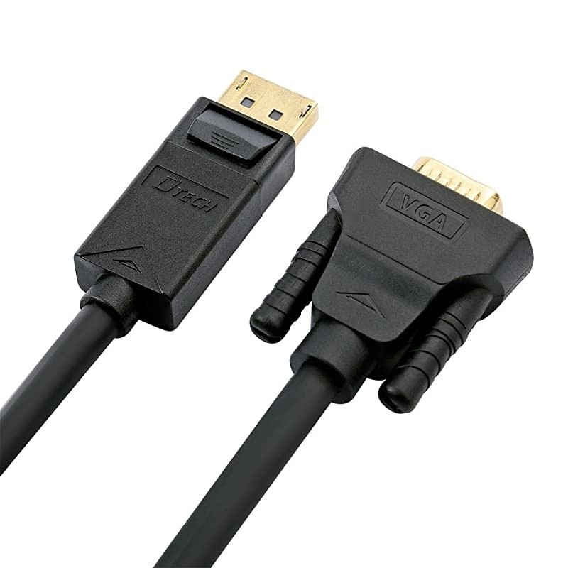 3ft Displayport to VGA Cable Male to Male Plug Video Adapter with Gold Plated Connector (Black, 3 Feet)