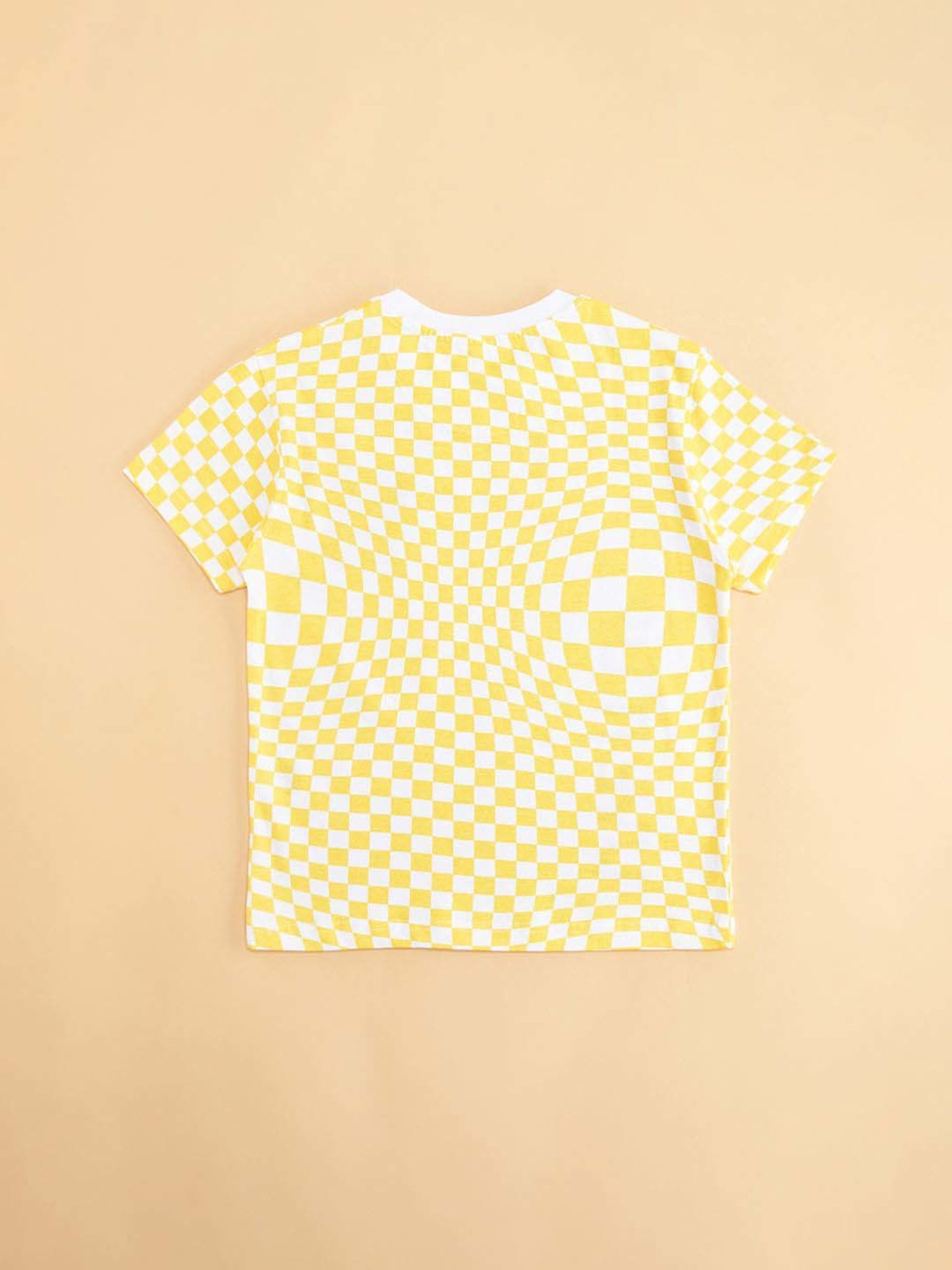 Pantaloons Junior Yellow & White Cotton Printed T-Shirt
