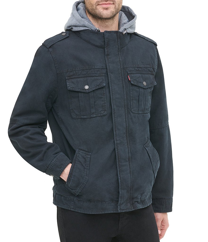 Levi's&reg; Twill Hooded Military Trucker Jacket
