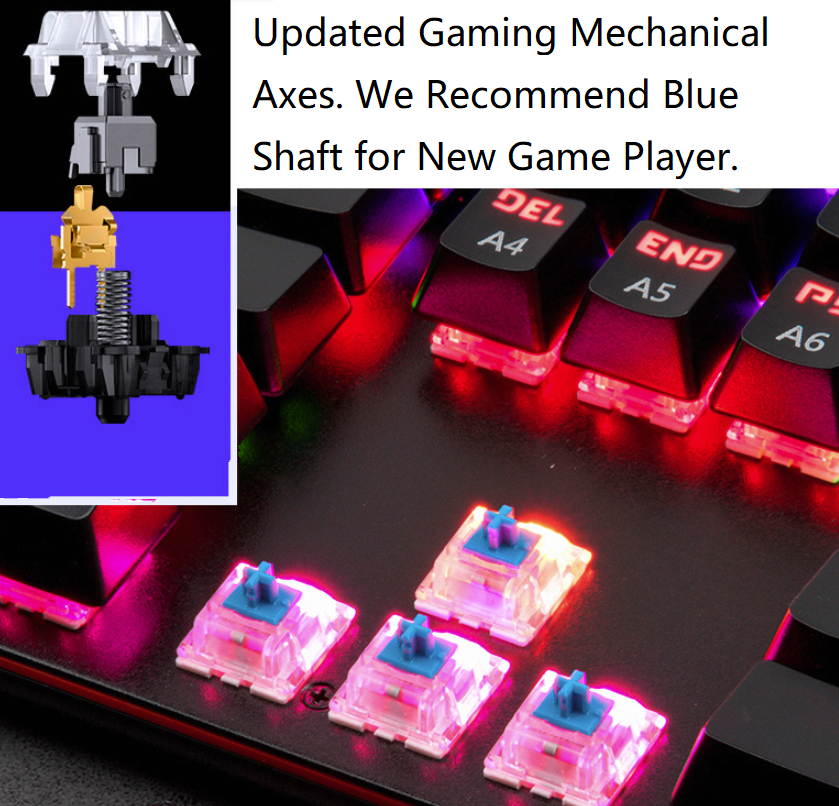 Ajazz AJ119  26 Anti-ghosting Keys, Ergonomic Design, Cool Exterior USB Wired Black Mechanical Green Color Backlit LED Keyboard And 2400DPI  Mouse Combo For Office And Game-Black