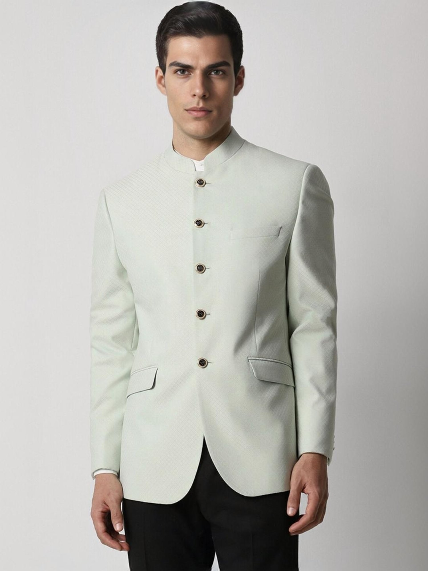 Hangup Cream Regular Fit Ethnic Blazer