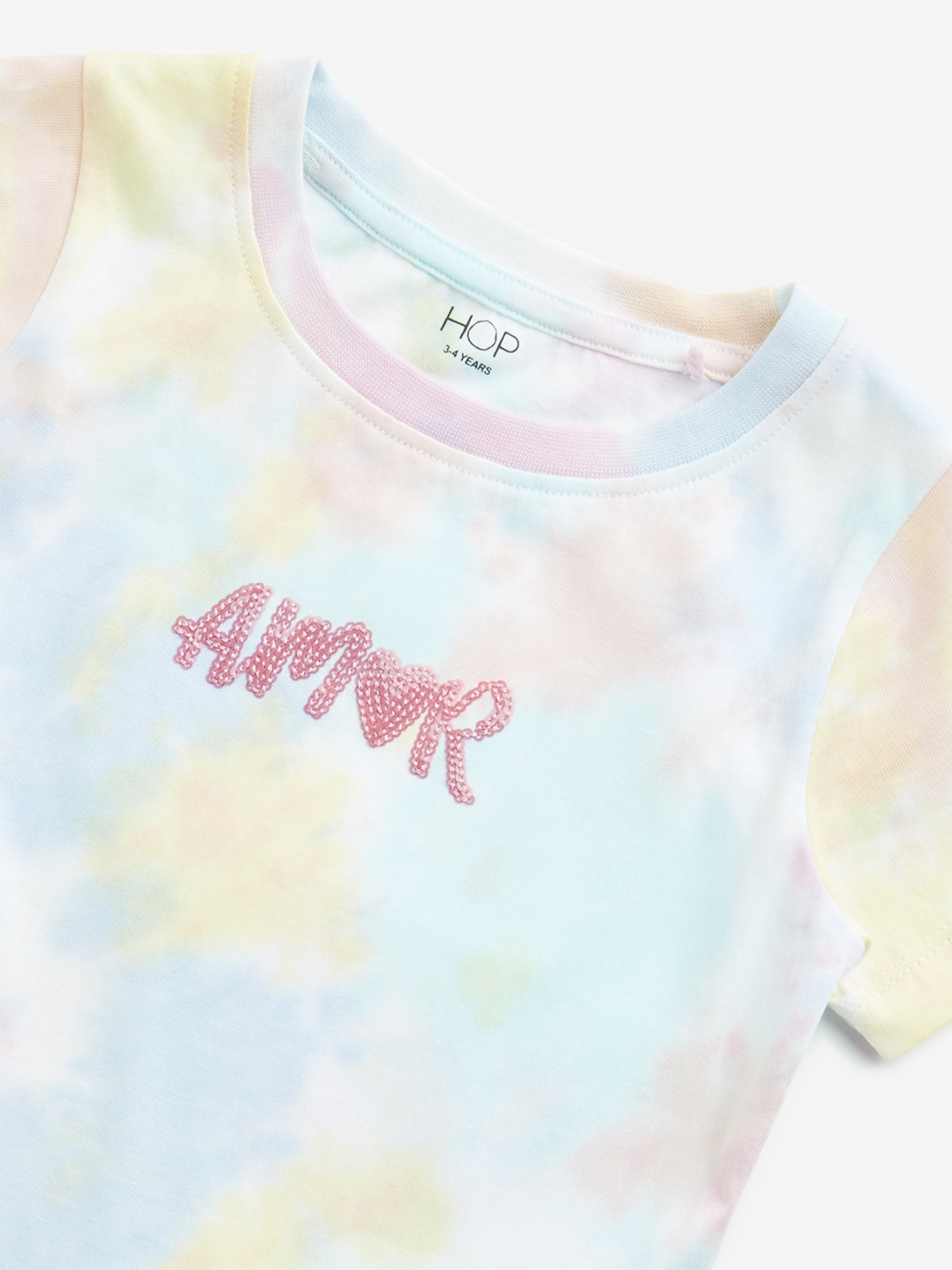 HOP Kids by Westside Blue Tie-Dye Design Cotton T-Shirt