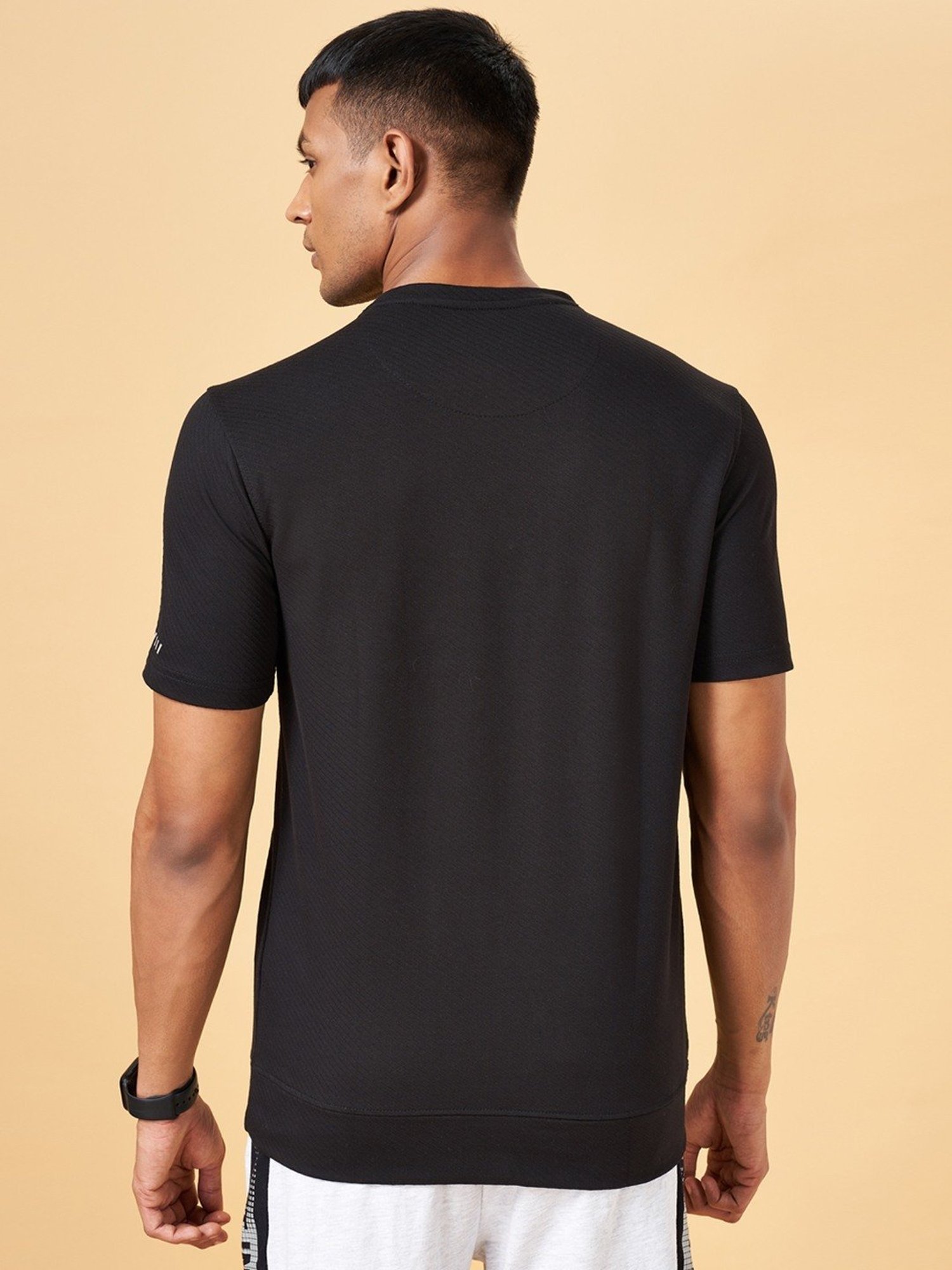 Ajile by Pantaloons Black Slim Fit Printed T-Shirt