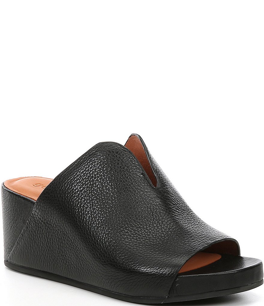 Gentle Souls Gisele Leather Wedge Slides