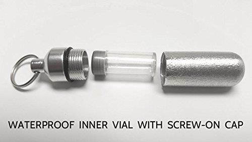 SE PH23-12 Keychain Brass ID Holder with Vial (12 Piece), 1-3/4"