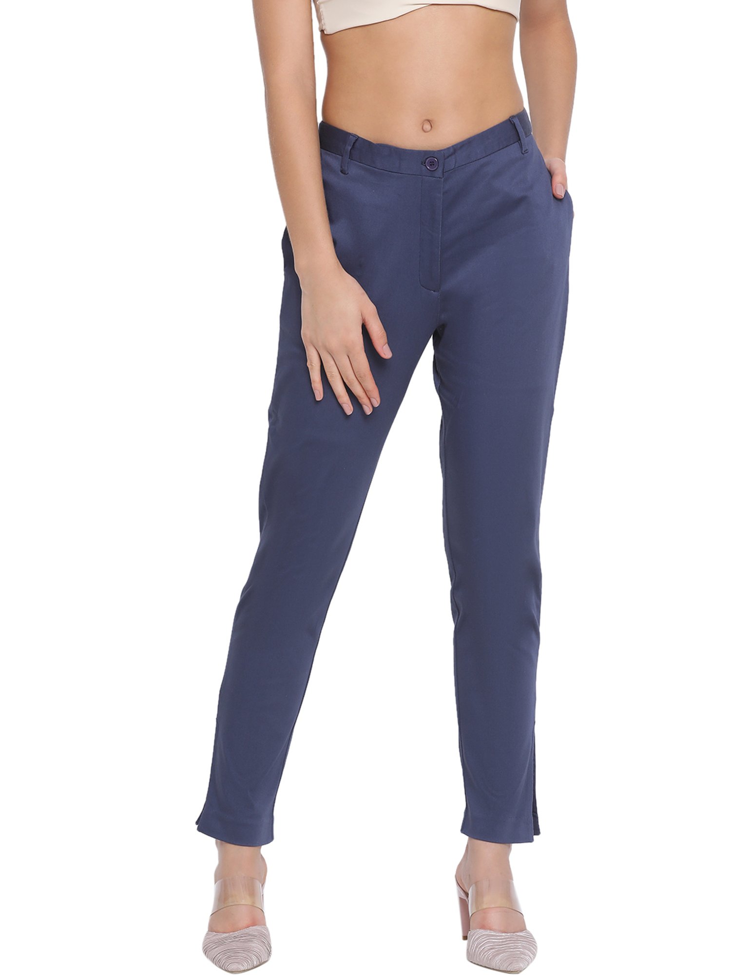 Rooted Blue Cotton Trousers