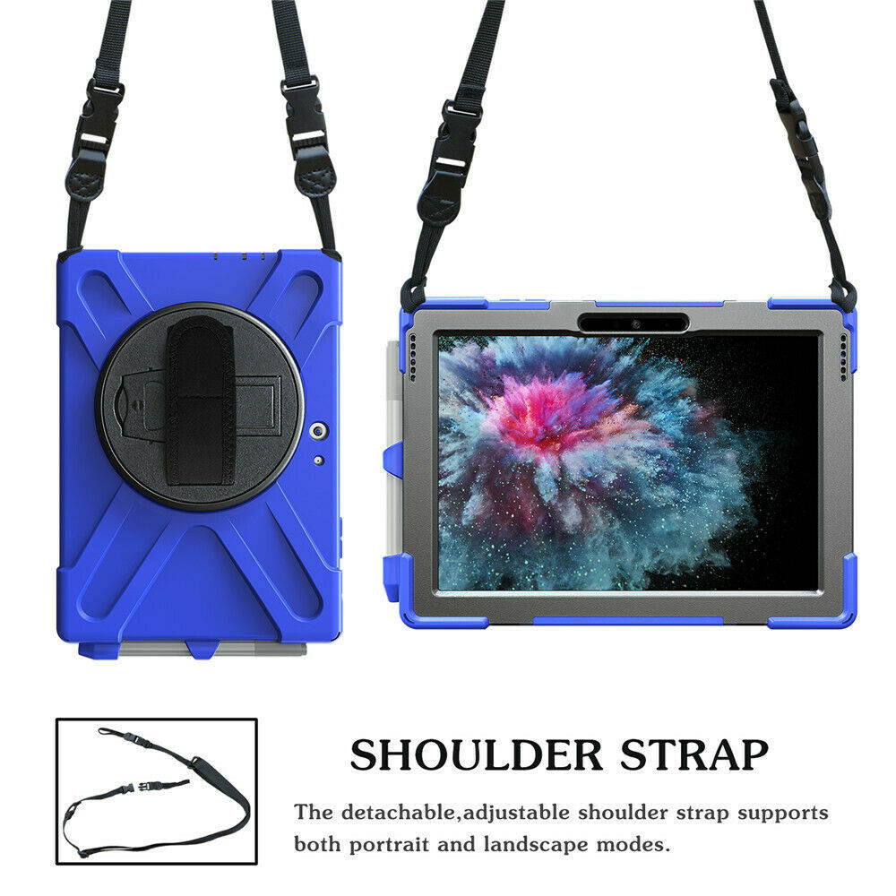 Werleo Surface Pro 6 Case Surface Pro Case 2017 Heavy Duty Full-Body Rugged Protective Case Cover with Kickstand Hand Strap for Microsoft Surface Pro 6 2018 / Surface Pro 5 2017 / Surface Pro 4 2015