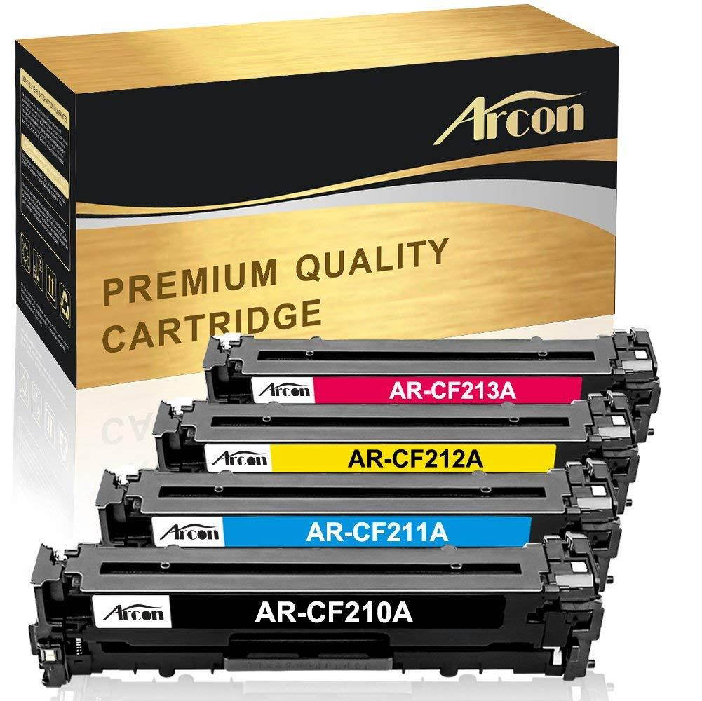 Arcon 4 Packs Compatible for HP 131A 131X CF210X CF210A CF211A CF212A CF213A Toner Cartridge for HP LaserJet Pro 200 color M251nw HP M251nw HP MFP M276nw Canon 131 MF8280Cw LBP7110Cw Laser Printer Ink