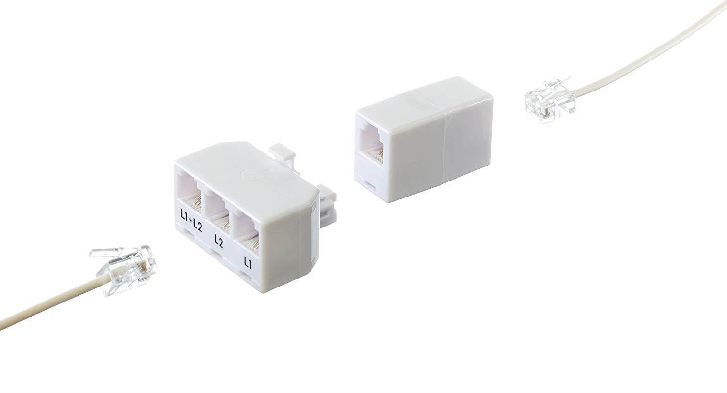 Phone Cord Coupler RJ11 | Modular 4 Conductor 2 Line Class | White | One Pack