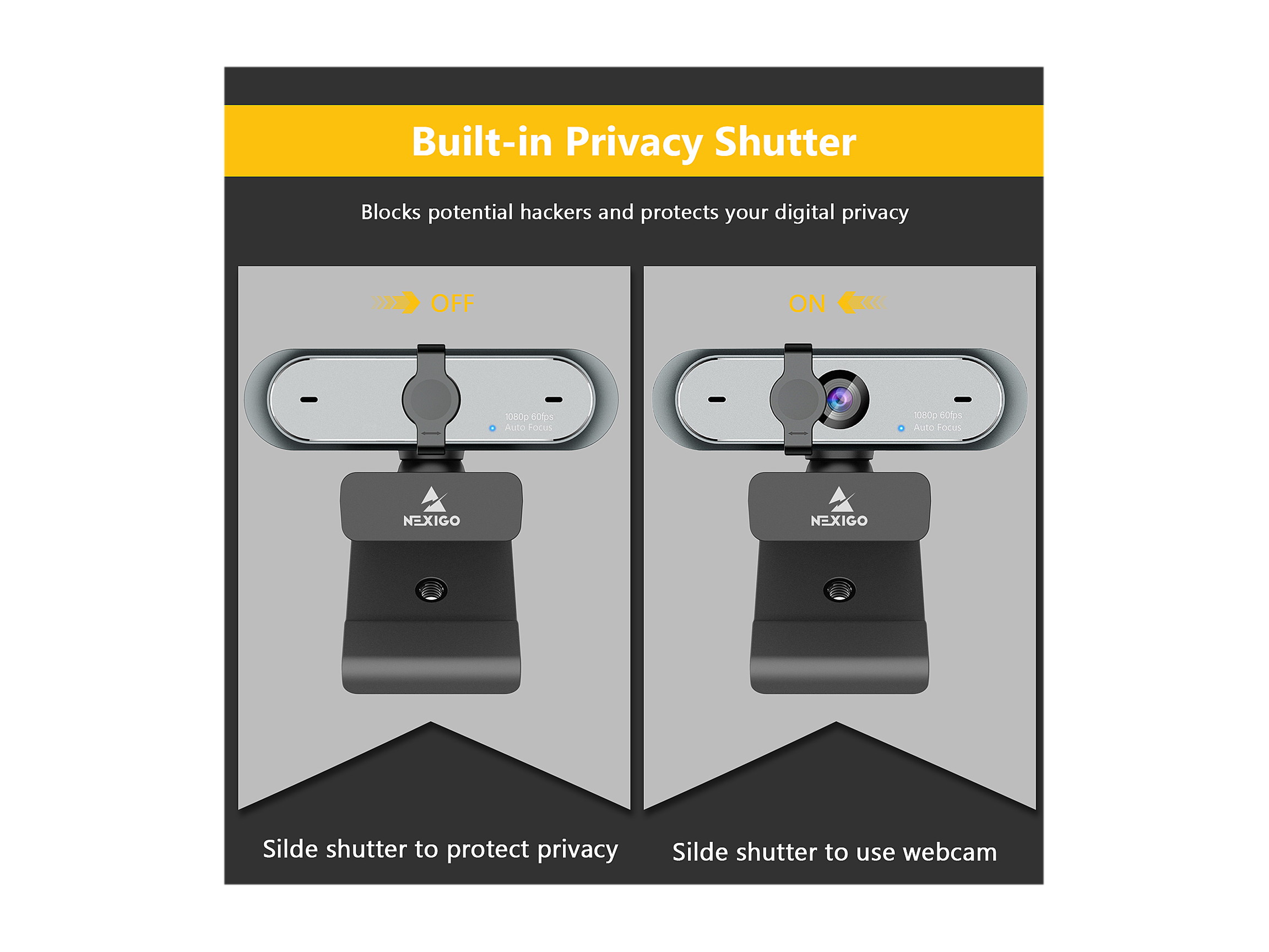 NexiGo N660P Pro FHD USB Computer Web Camera, for OBS Gaming Zoom Meeting Skype FaceTime Teams