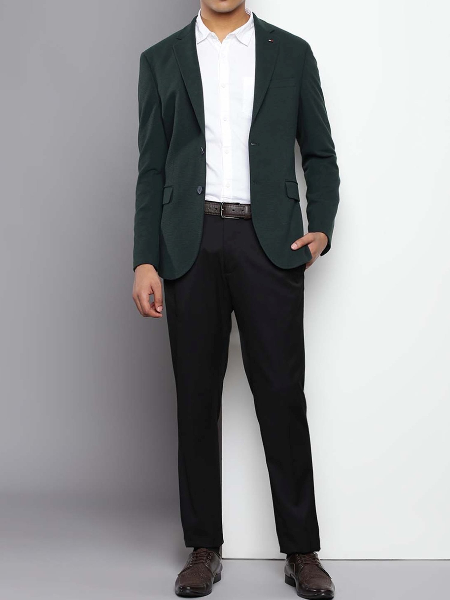 Louis Philippe Light Blue Regular Fit Blazer