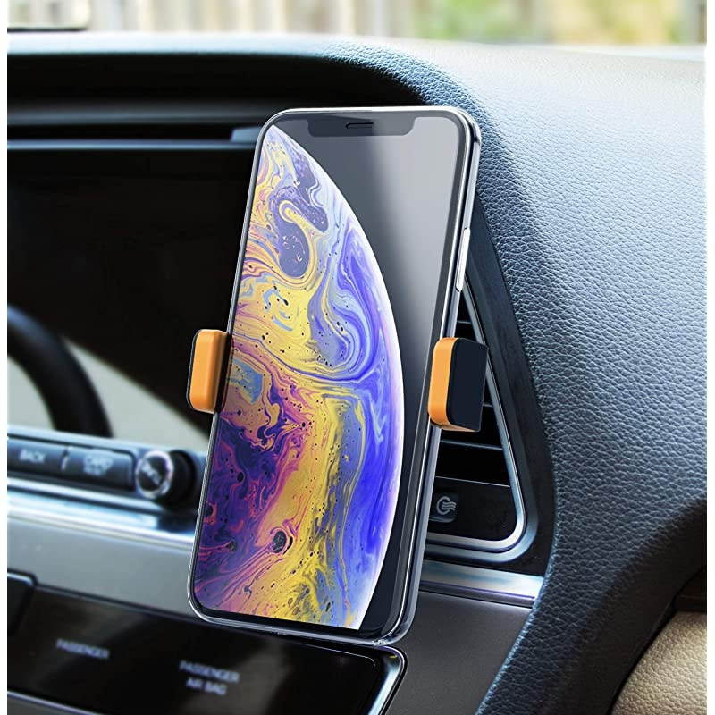 Phone Vent Holder Cell Phone Mount Holder for Car with Double Clamp Grip Compact Durable for iPhone Galaxy and All Smartphones Up to 65
