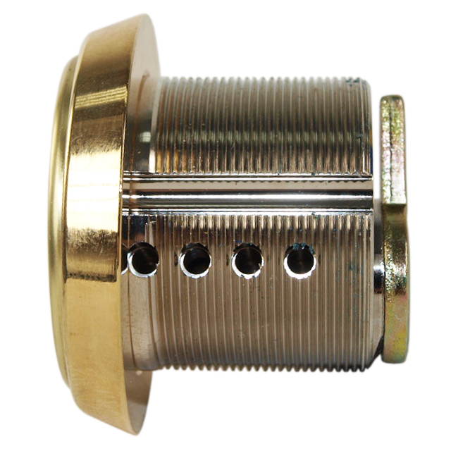 Mul-t-lock, MOR1C02-05, Brass, Solid Brass Replacement 1 1/8" Mortise Cylinder with Yale Standard Cam, HIGH SECURITY, 006 KEYWAY