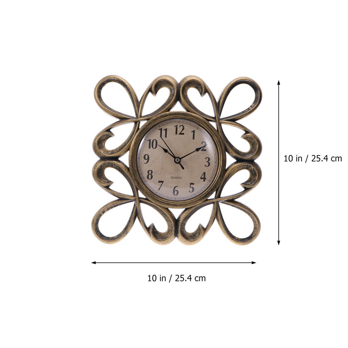 Vintage Dial Clock European Hollowed-out Silent Clock 3D Large Decorative Wall Clock for Living Room Bedroom Kitchen(Golden)