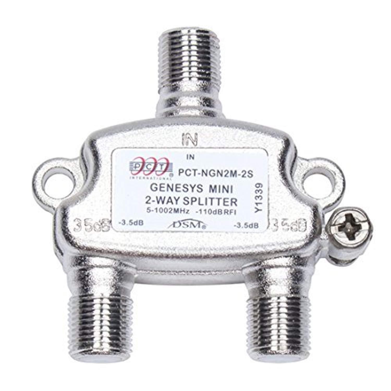 2 way digital video splitter 1 ghz with return path 5 - 1000 mhz 3212 genesys ii pct-ngn2m-2s mini horizontal drop splitter -13