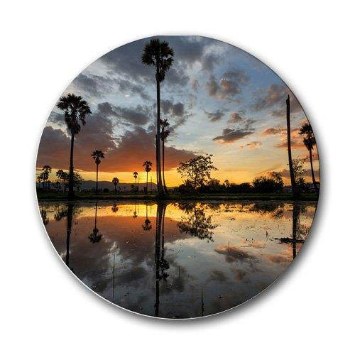 Scenic Beach Palm Trees Round THICK Mousepad Mouse Pad Great Gift Idea